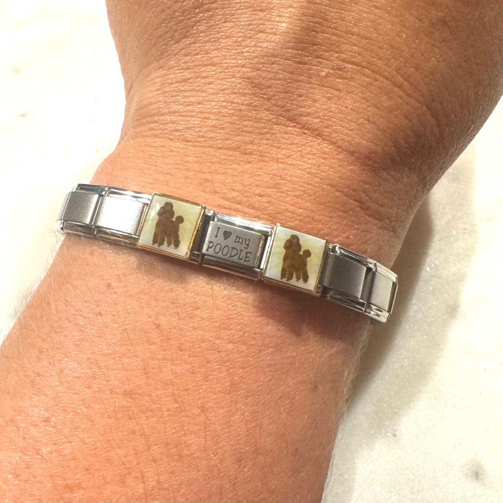 Italian Charm Bracelet - Poodle Themed And Additional Charms Can Be Added!
